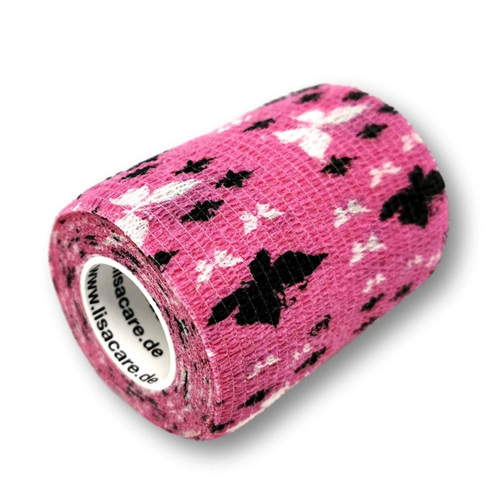 LisaCare selbsthaftende Bandage - Schmetterlinge Rosa - 7,5cm x 4,5m 1 St