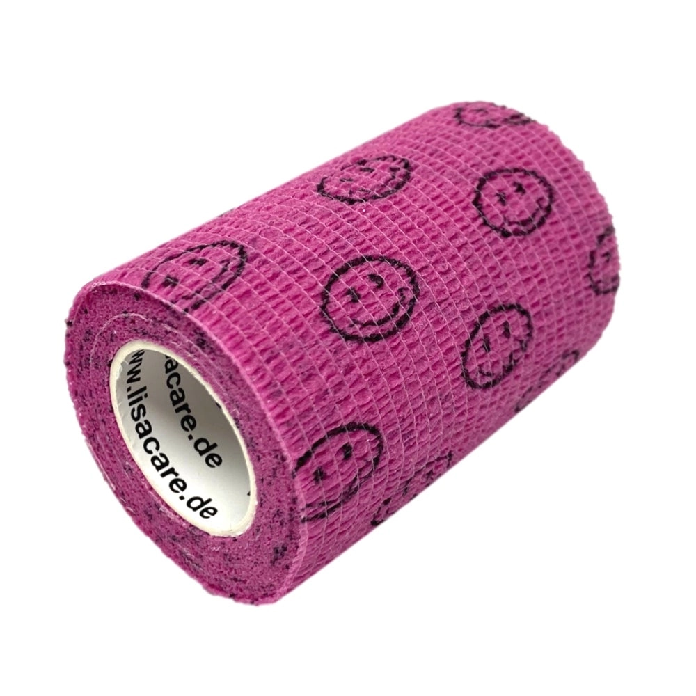 LisaCare selbsthaftende Bandage - Smiley Rosa - 7,5cm x 4,5m 1 St