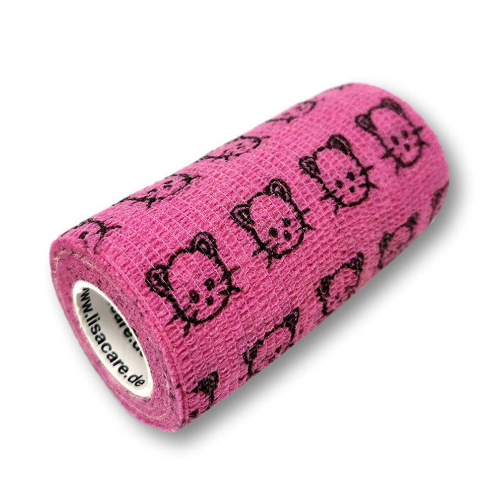 LisaCare kohäsive Bandage - Katze Rosa - 10cm x 4,5m 1 St