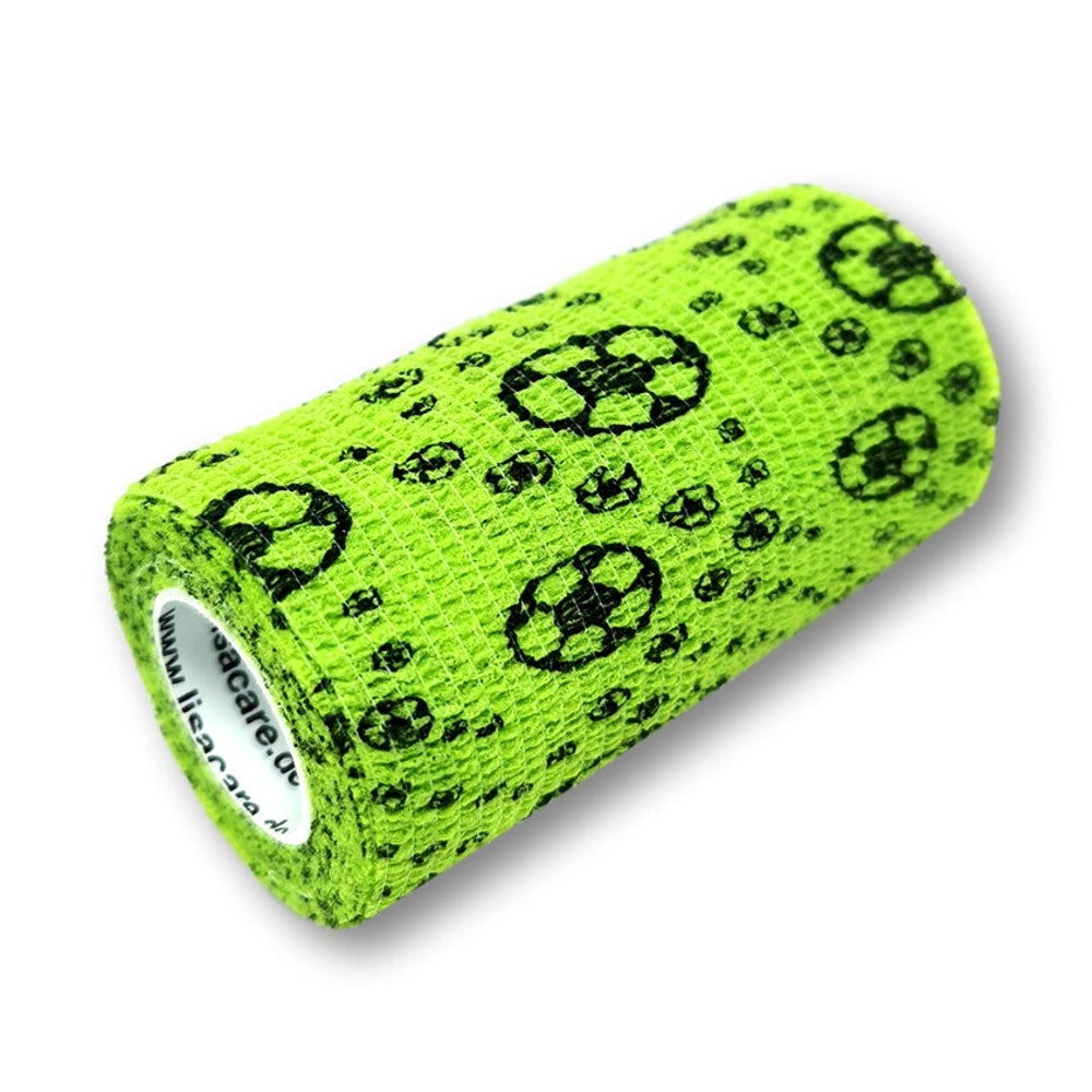 LisaCare kohäsive Bandage - Fußball Grün - 10cm x 4,5m 1 St