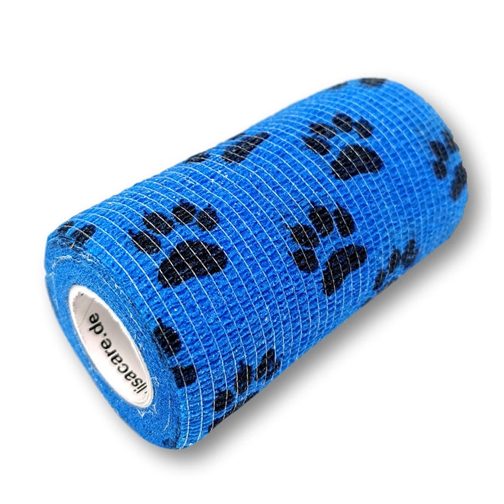 LisaCare kohäsive Bandage - Pfote Blau - 10cm x 4,5m 1 St