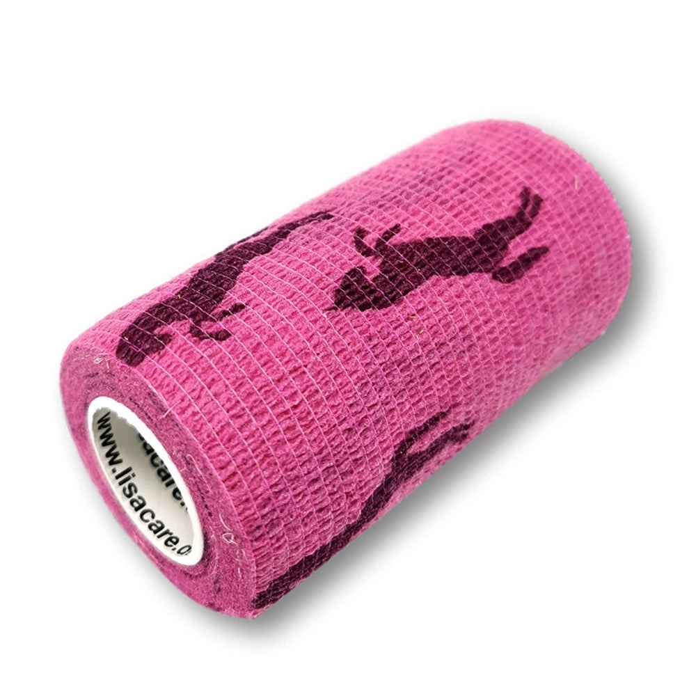 LisaCare kohäsive Bandage - Pferde Rosa - 10cm x 4,5m 1 St