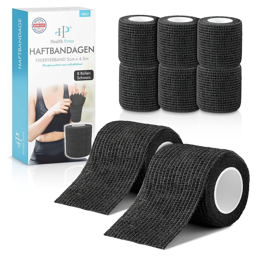 Health Press® Selbstklebende Haftbandage 5,0cm x 4,5m 8 St