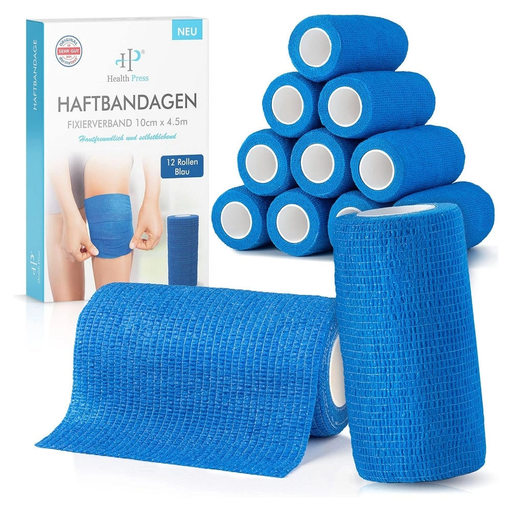 Health Press® Selbstklebende Haftbandage 10cm x 4,5m 12 St