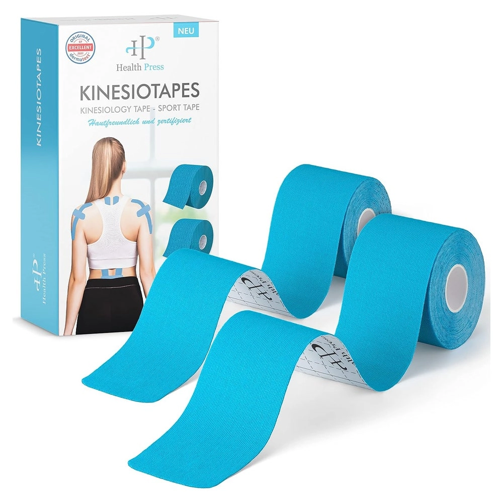 Health Press® Kinesiotapes Rollen Blau 5cm 2 St