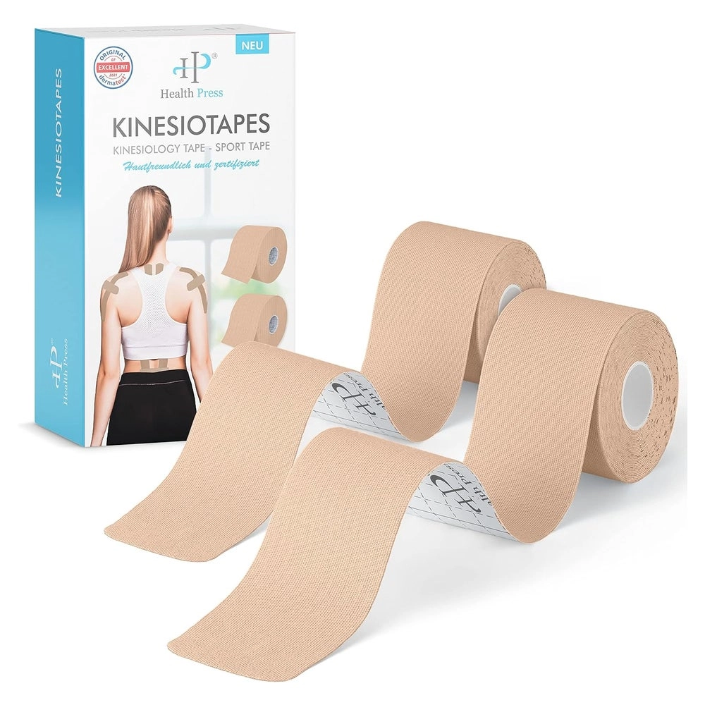 Health Press® Kinesiotapes Rollen Hautfarben 5cm 2 St