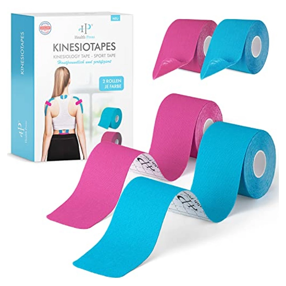 Health Press® Kinesiotapes Rollen  Blau + Rosa 5cm 4 St