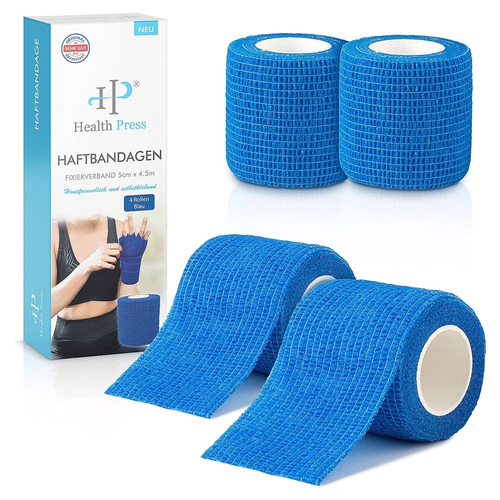 Health Press® Selbstklebende Haftbandage 5cm x 4,5m 4 St