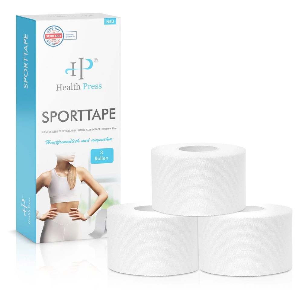 Health Press® Profi Sporttape Rollen weiß 3,8cm x 10m 3 St 3 St