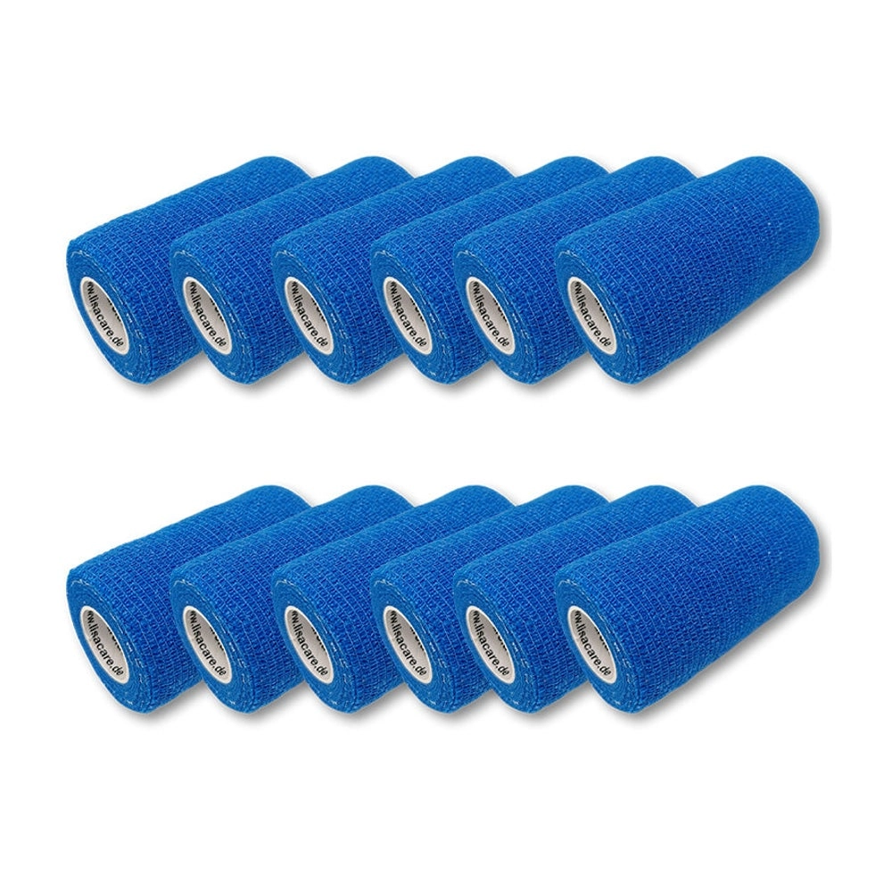 LisaCare Pflasterbandagen - 10cm x 4,5m - Blau 12 St