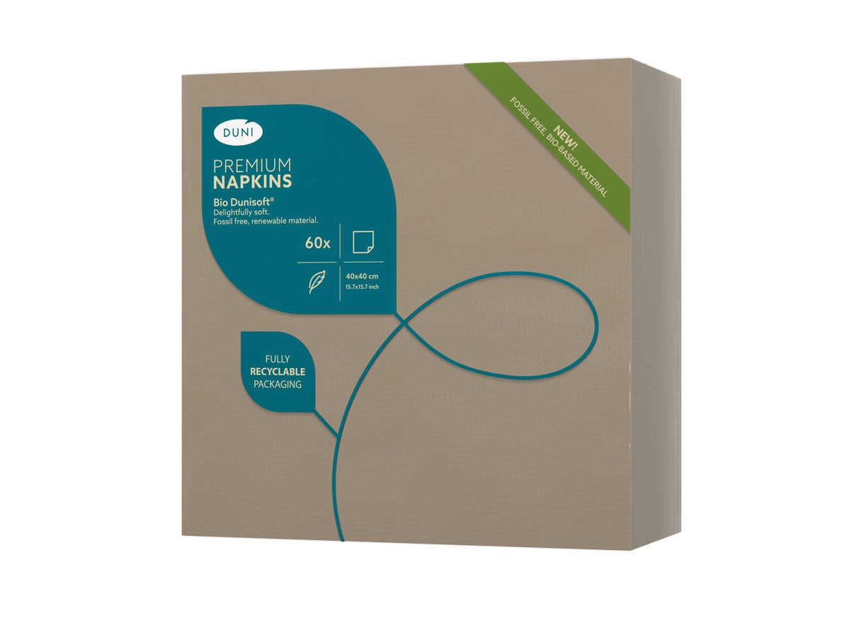 Bio-Dunisoft 60er Pack Servietten Greige 40x40 cm