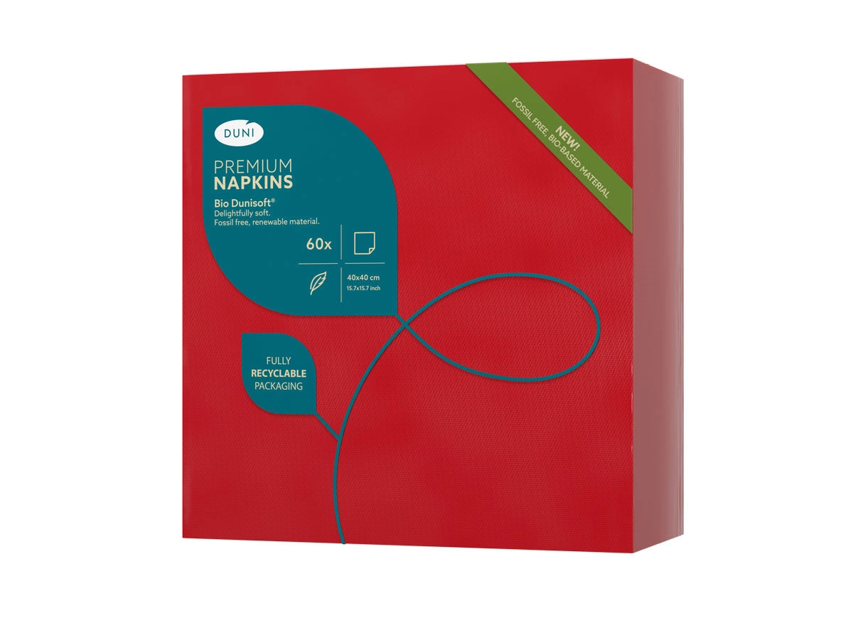 Bio-Dunisoft 60er Pack Servietten Rot 40x40 cm