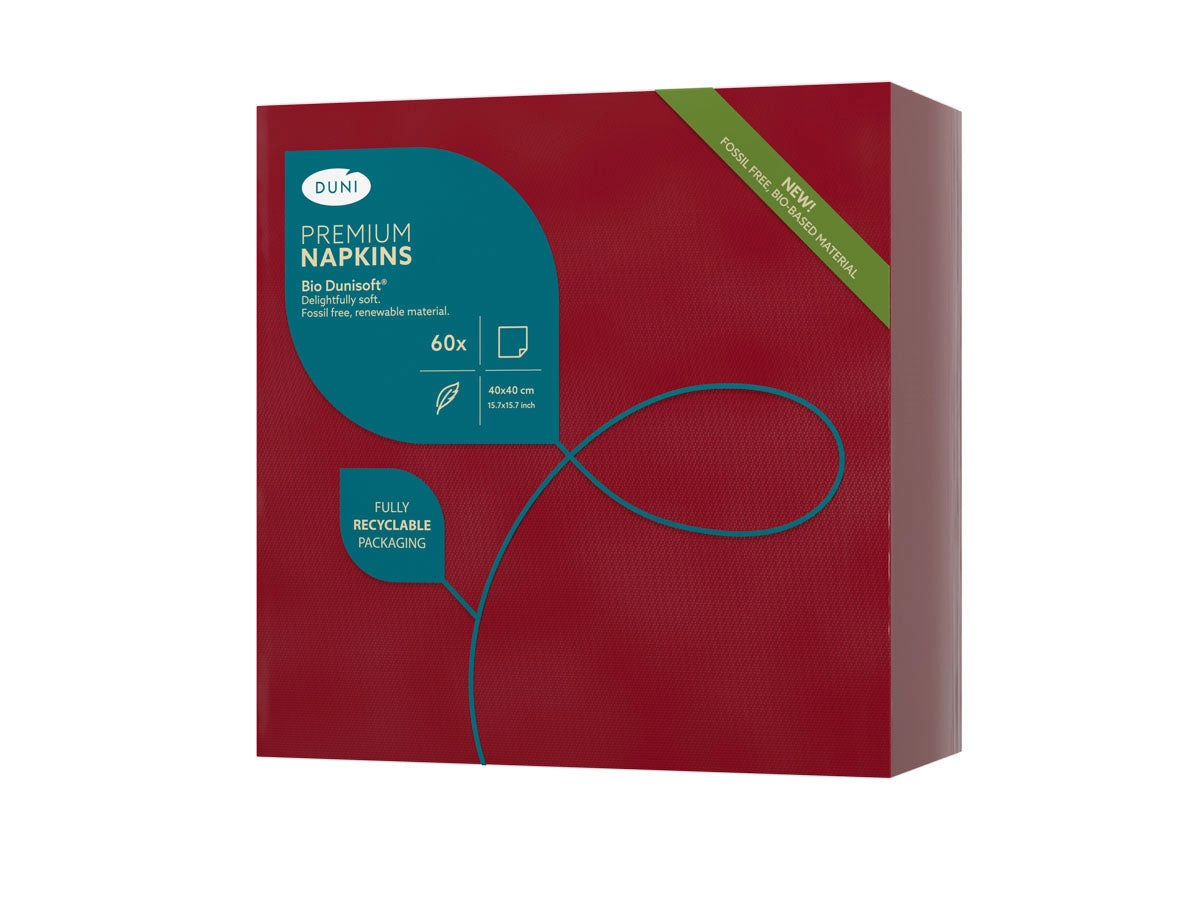 Bio-Dunisoft 60er Pack Servietten Bordeaux 40x40 cm