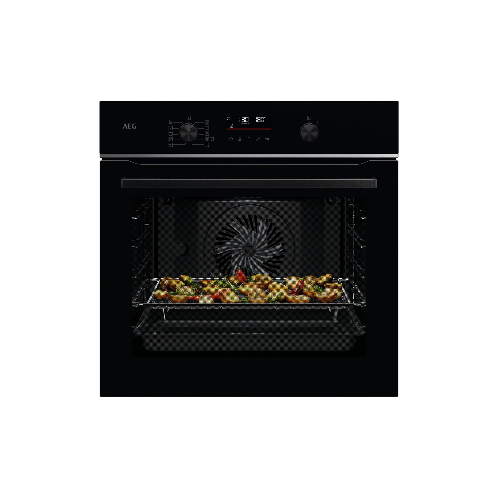 AEG 6000 SenseCook® / Einbaubackofen / WLAN-fähig / Pyrolytische Selbstreinigung / Schwarz TS6PB50WAB