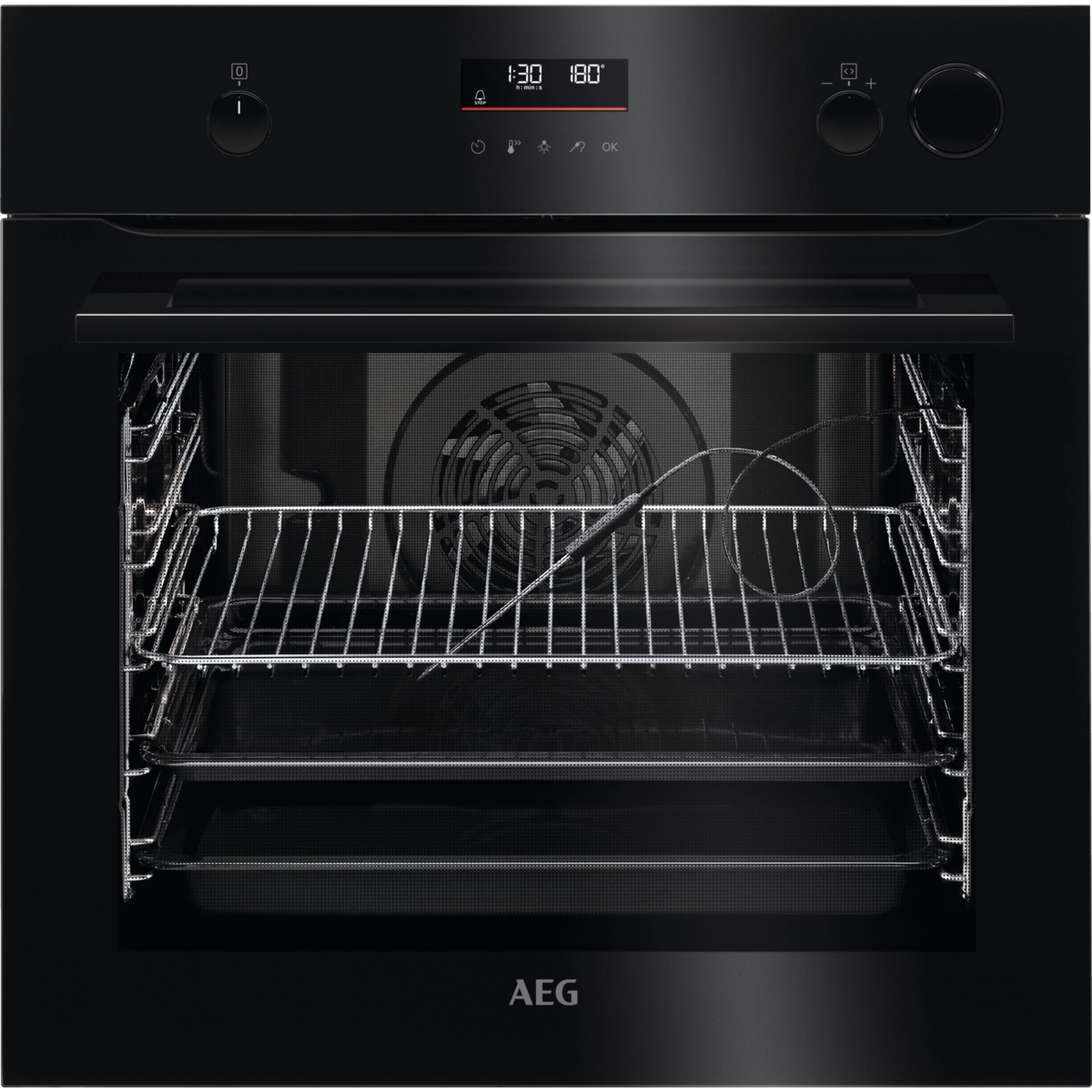 AEG 7000 SteamCrisp® / Backofen mit Dampfunterstützung / Pyrolytische Selbstreinigung / Schwarz B57PV2361B