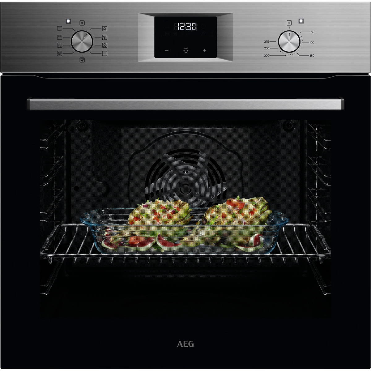 AEG 5000 SurroundCook® / Einbaubackofen / Aqua-Reinigungsfunktion / Schwarz OU5AB20ZSM