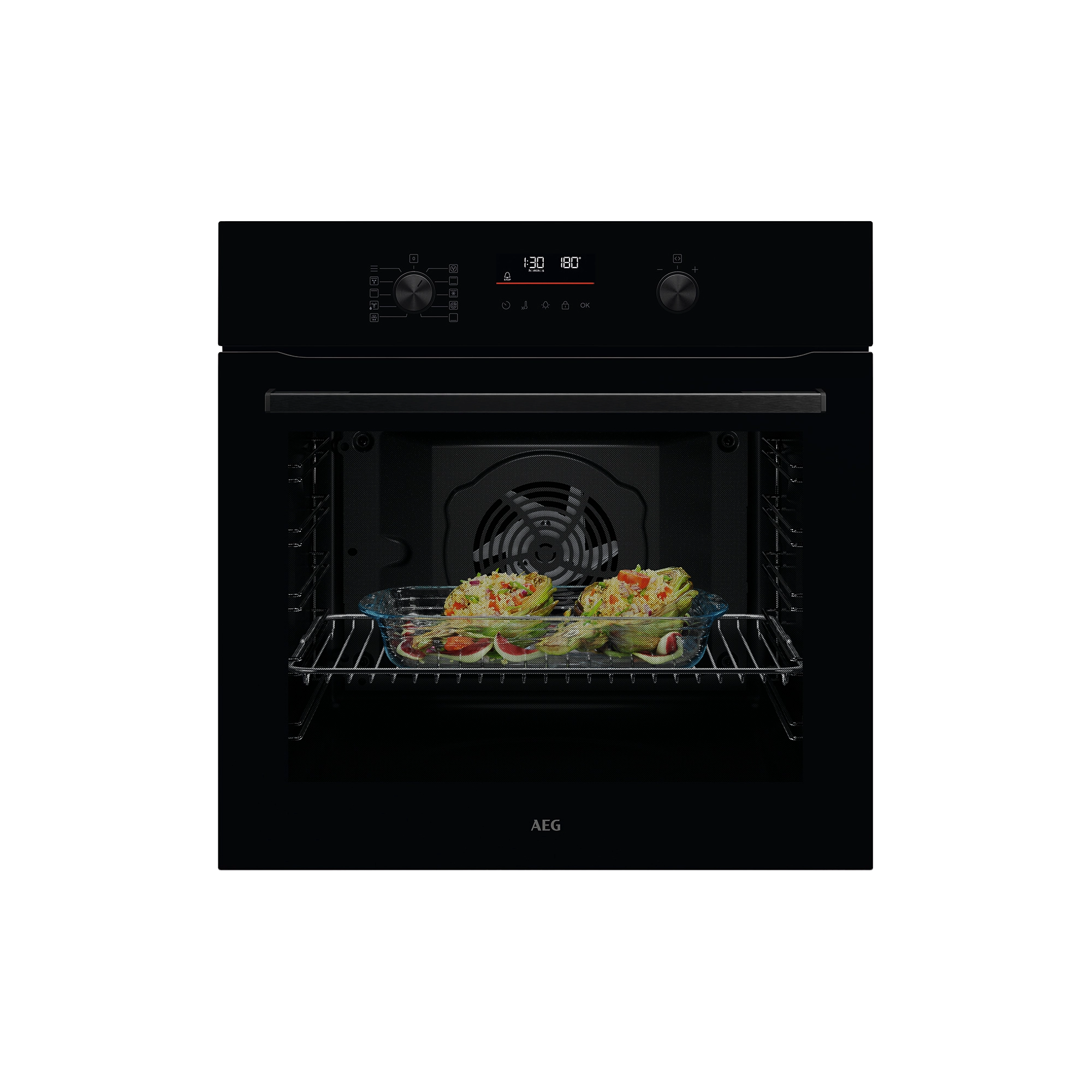 AEG 5000 SurroundCook® / Einbaubackofen / Pyrolytische Selbstreinigung / Schwarz TU5PB40WSK