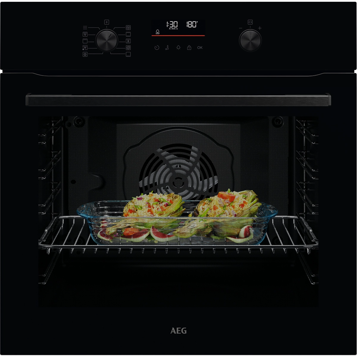 AEG 5000 SurroundCook® / Einbaubackofen / Pyrolytische Selbstreinigung / Schwarz TU5PB40WSK