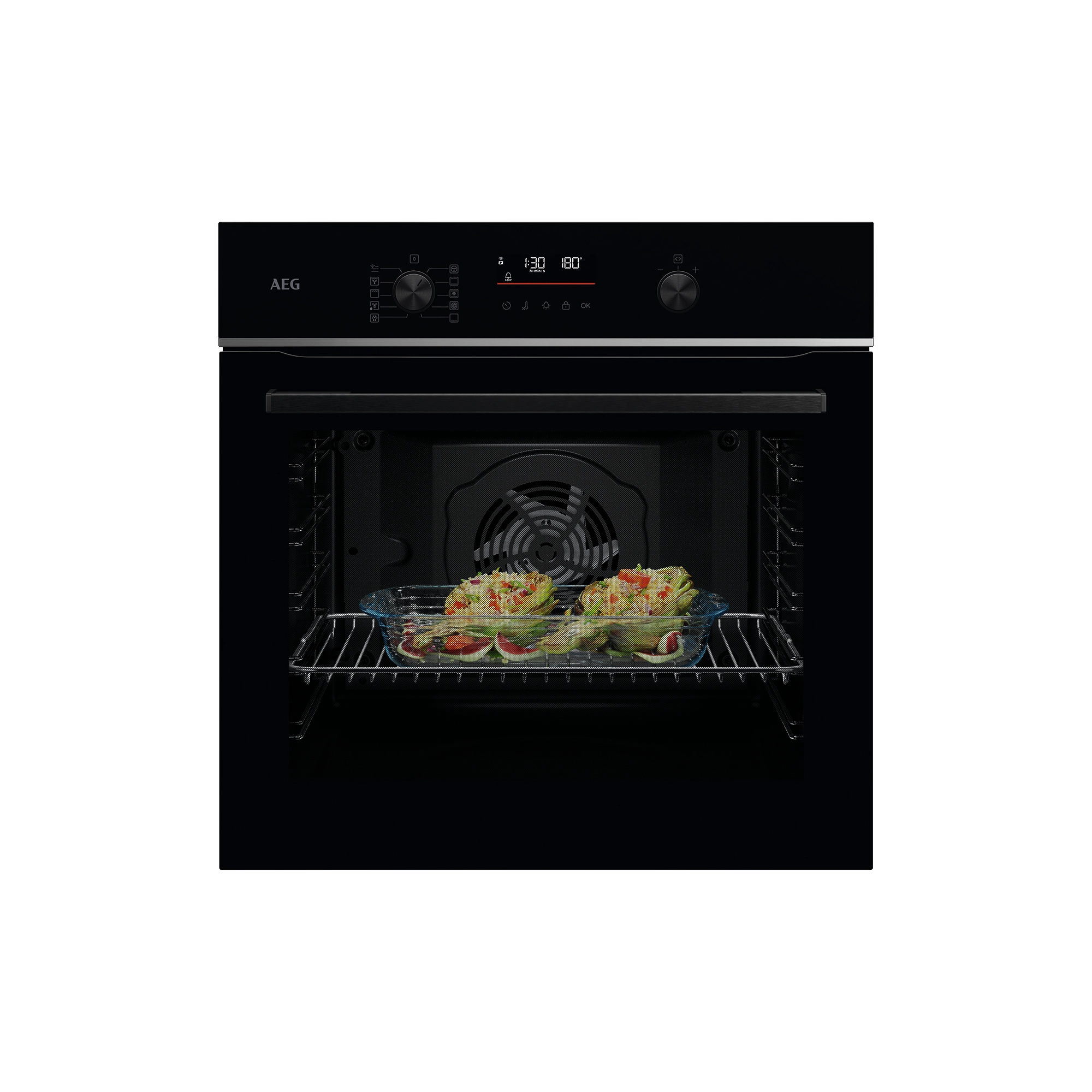 AEG 5000 SurroundCook® / Einbaubackofen / WLAN-fähig / Pyrolytische Selbstreinigung / Schwarz TU5PB40ZSB