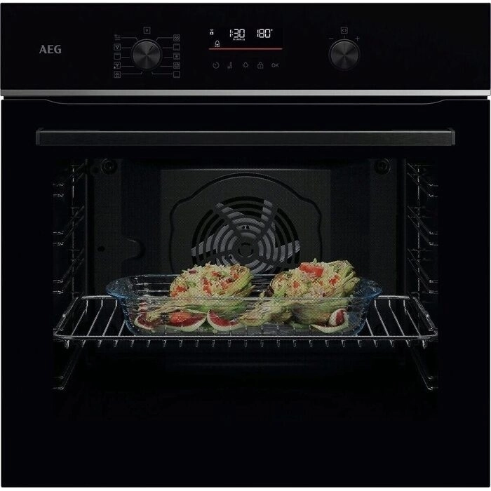 AEG 5000 SurroundCook® / Einbaubackofen / WLAN-fähig / Pyrolytische Selbstreinigung / Schwarz TU5PB40ZSB