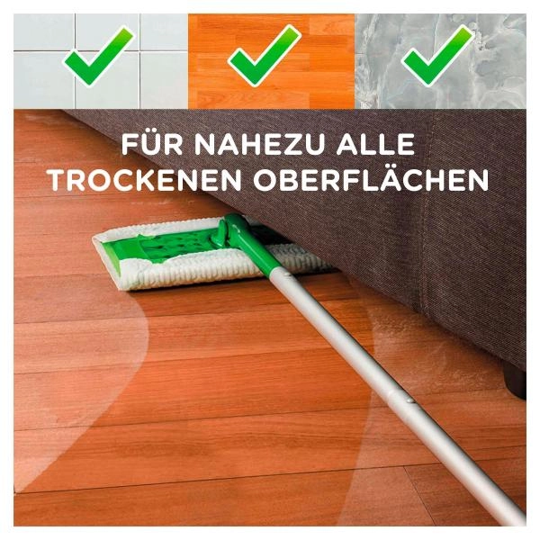 Swiffer Bodenwischer Boden Staubtücher Nachfüllpack 18 Tücher, nimmt 3x mehr Staub & Haare auf und schließt diese ein