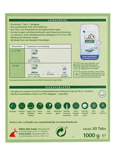 Frosch Limonen All-in-1 Spül-Tabs