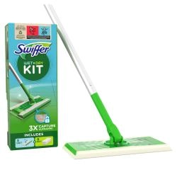 Swiffer Staubwischer Systemstarter (Bodenstab + 8 Trockentücher + 3 Wet Wischtücher)