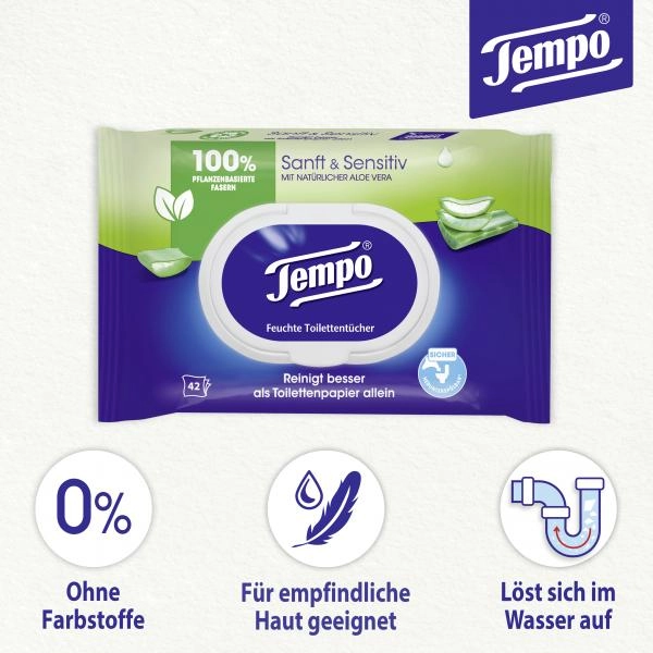 Tempo Feuchtes Toilettenpapier sanft & sensitive