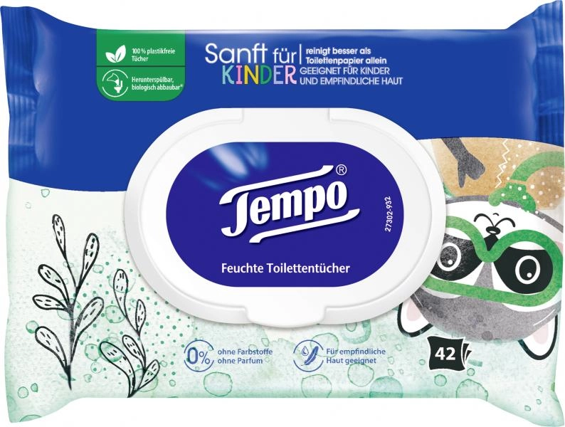 Tempo Feucht Toilettentücher sanft für Kinder