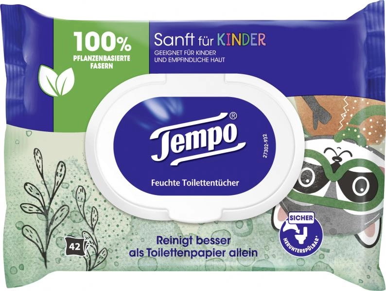 Tempo Feucht Toilettentücher sanft für Kinder