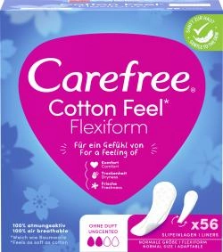 Carefree Cotton Feel Flexiform Slipeinlagen ohne Duft