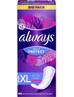 Always Daily Protect Extra Long fresh scent Slipeinlagen