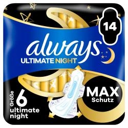 Always Ultra Damenbinde Secure Night Extra Lang mit Flügeln