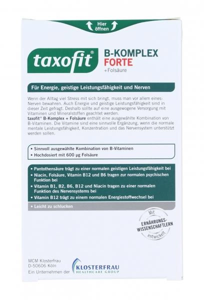 Taxofit Vitamin B-Komplex forte + Folsäure Tabletten