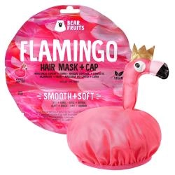 Bear Fruits Flamingo Glatt + Weich Haarmaske mit Haube