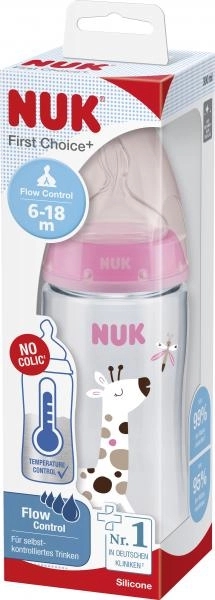 Nuk First Choice+ Babyflasche mit Temperature Control Anzeige Silikonsauger 6-18 Monate