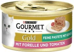 Purina Gourmet Gold Feine Pastete mit Gemüse mit Forelle & Tomaten