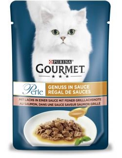 Purina Gourmet Perle Genuss in Sauce mit Lachs in einer Sauce mit feiner Grilllachsnote