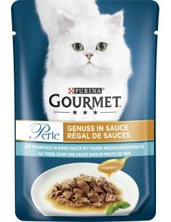 Purina Gourmet Perle Genuss in Sauce mit Thunfisch in einer Sauce mit feiner Meeresfrüchtenote