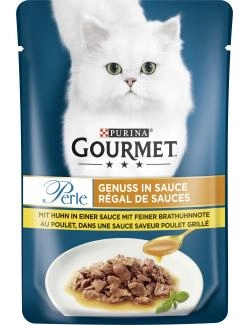 Purina Gourmet Perle Genuss in Sauce mit Huhn in einer Sauce mit feiner Brathuhnnote