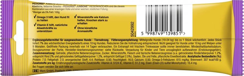 Pedigree Jumbone Riesenknochen Geflügel und Rind