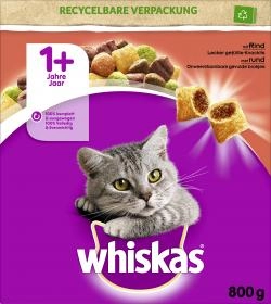 Whiskas 1+ lecker gefüllte Knackkits mit Rind