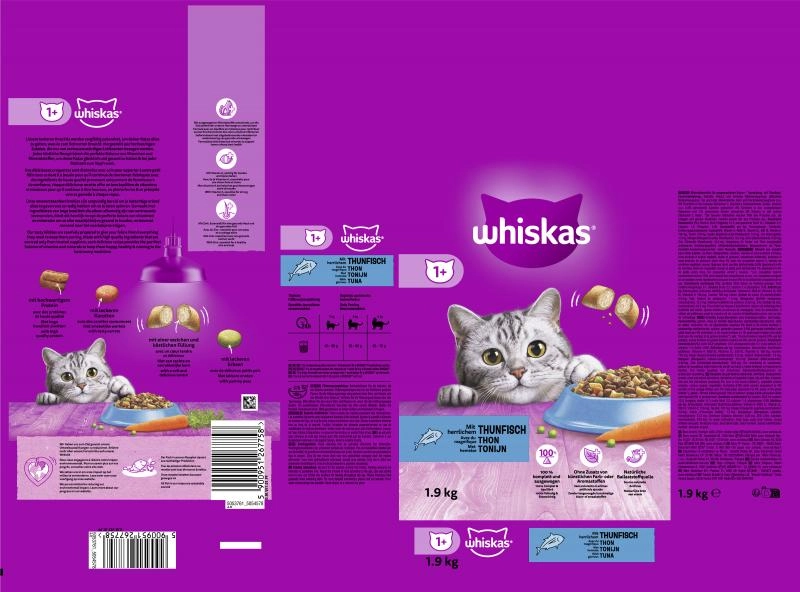 Whiskas Trockennahrung 1+ mit Thunfisch