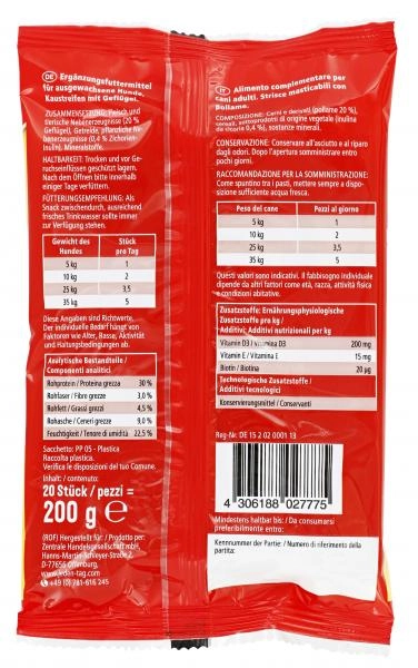 Jeden Tag Hund Kaustreifen mit Geflügel