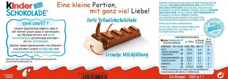 Kinder Schokolade Vorratspack