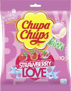 Chupa Chups Lutscher Strawberry Love 10er