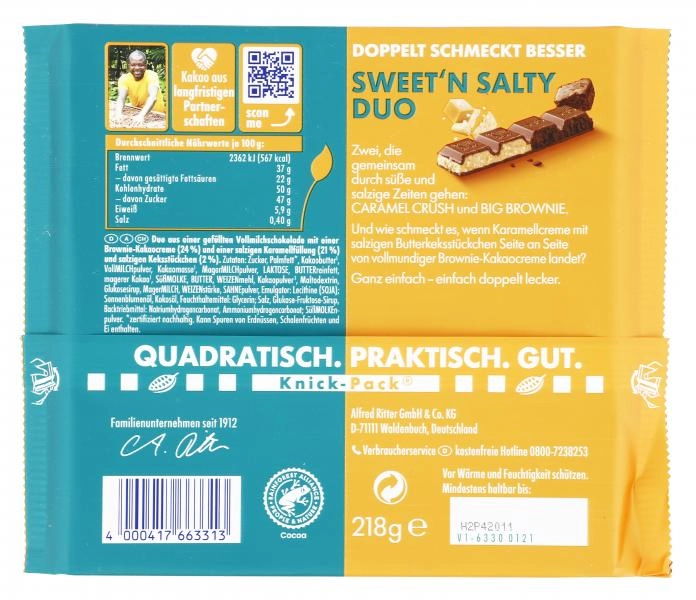 Ritter Sport Duo Sweet'n Salty