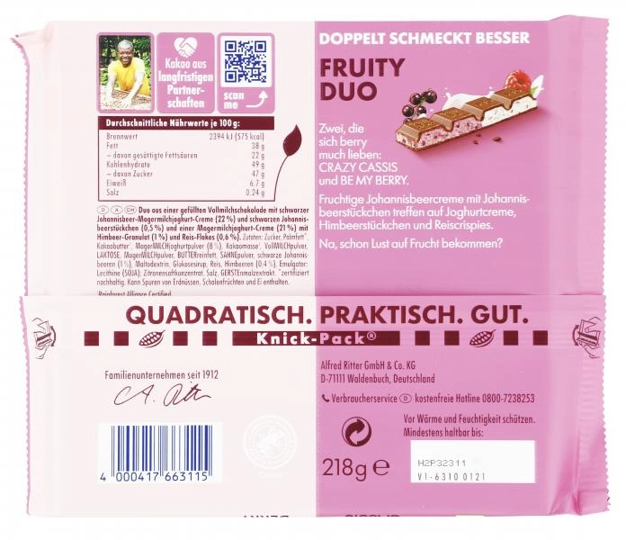 Ritter Sport Duo Fruity