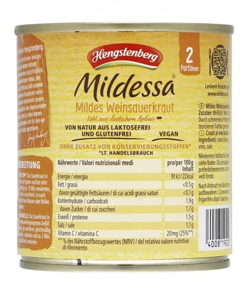 Hengstenberg Mildessa Weinsauerkraut mild