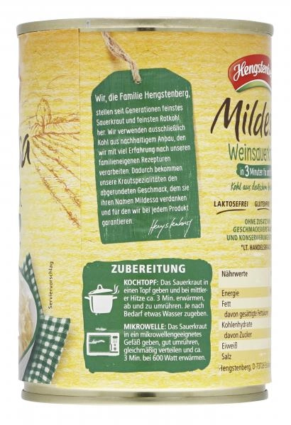 Hengstenberg Mildessa Weinsauerkraut 3 Minuten